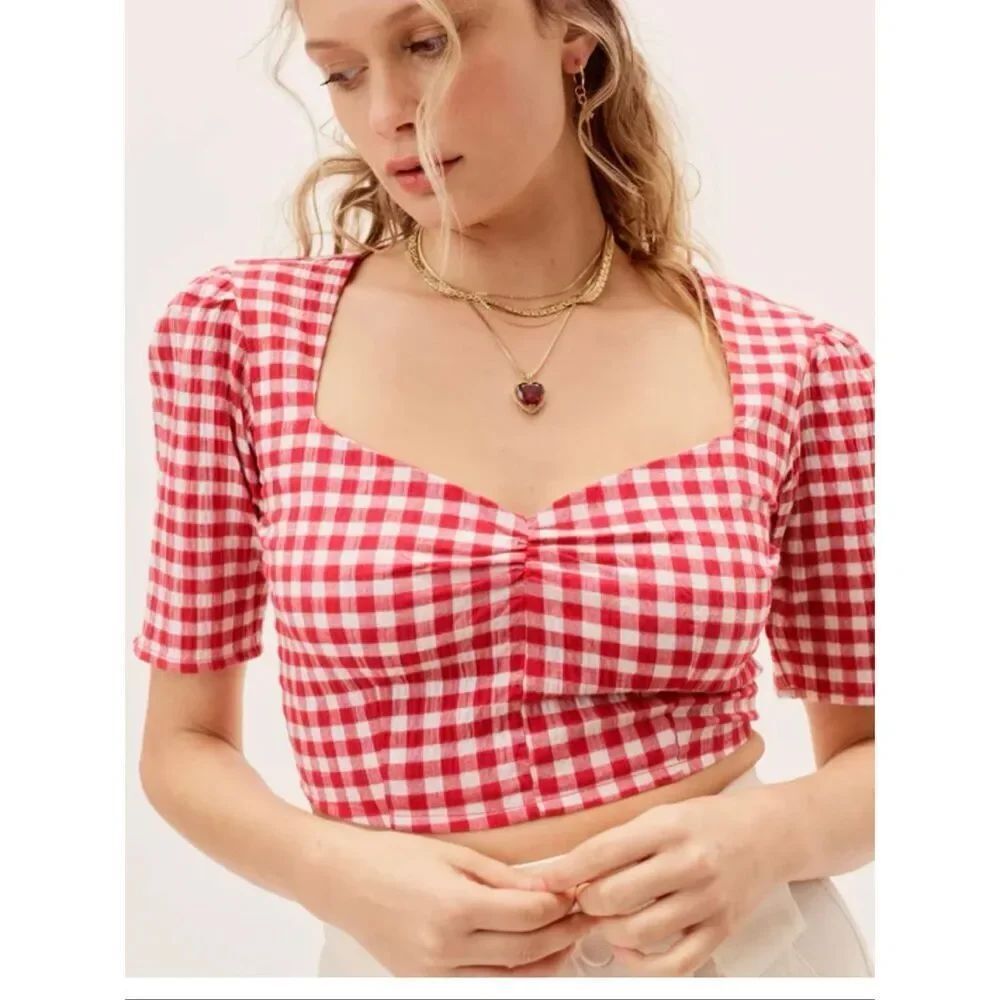 Vanessa Mooney Gingham crop sz S